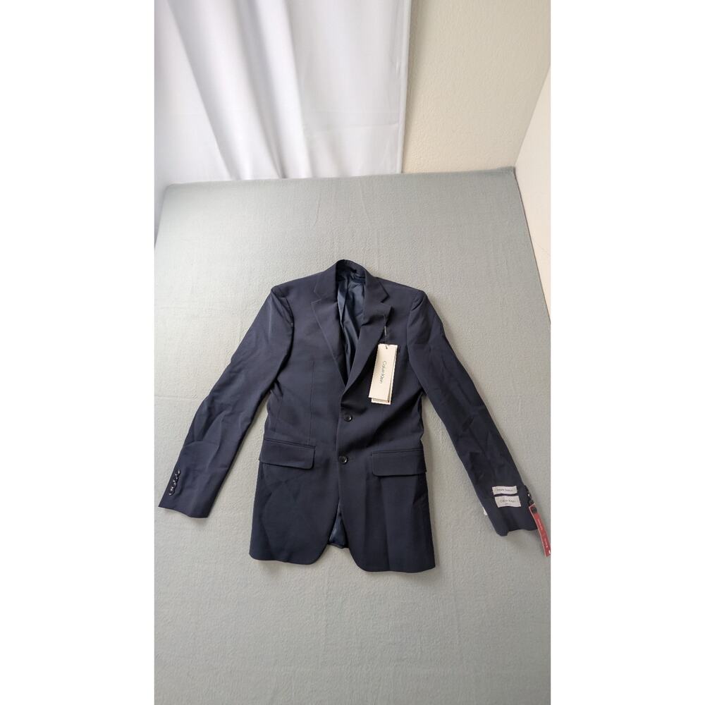 Calvin Klein Mens Slim-Fit Wool Infinite Stretch Suit Jacket 36R Black NWT $450
